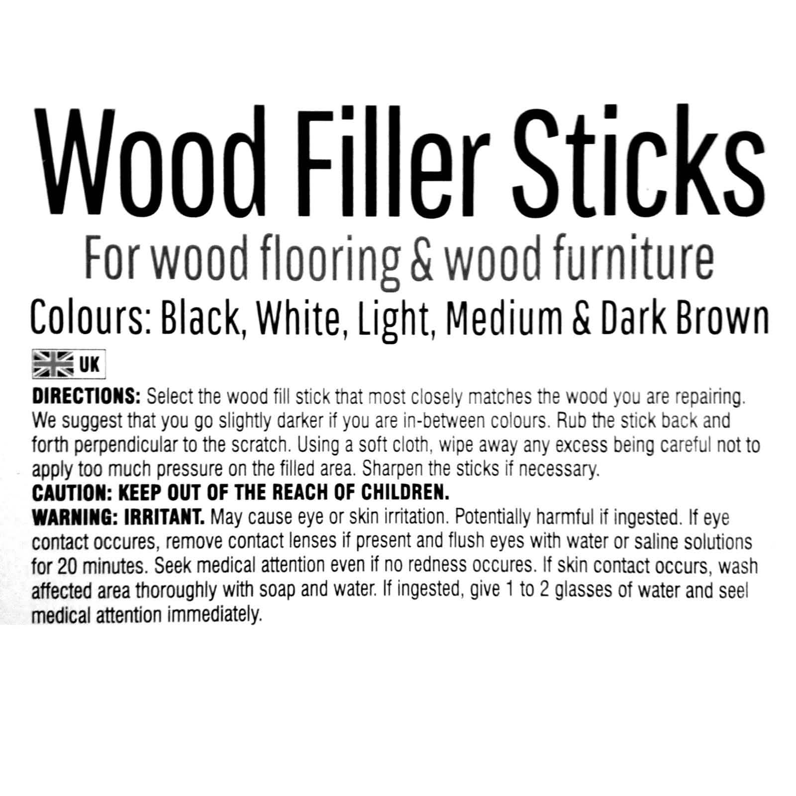 Pack of 5 Wood Filler Sticks | Removes Scratches in Wood, Furniture and Flooring - tooltime.co.uk