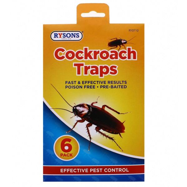 Pack of 6 Cockroach Glue Traps Pre-Baited Poison Free - tooltime.co.uk
