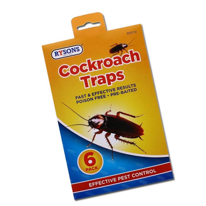 Pack of 6 Cockroach Glue Traps Pre-Baited Poison Free - tooltime.co.uk