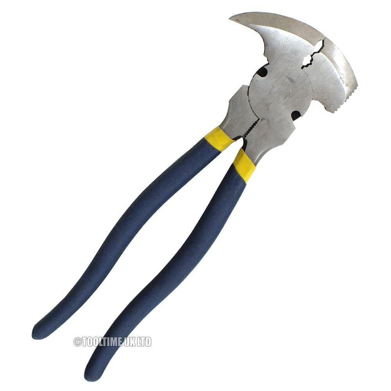 10" Fencing Pliers Nail Hammer Cutting & Gripping Wire Cutters Staple Remover