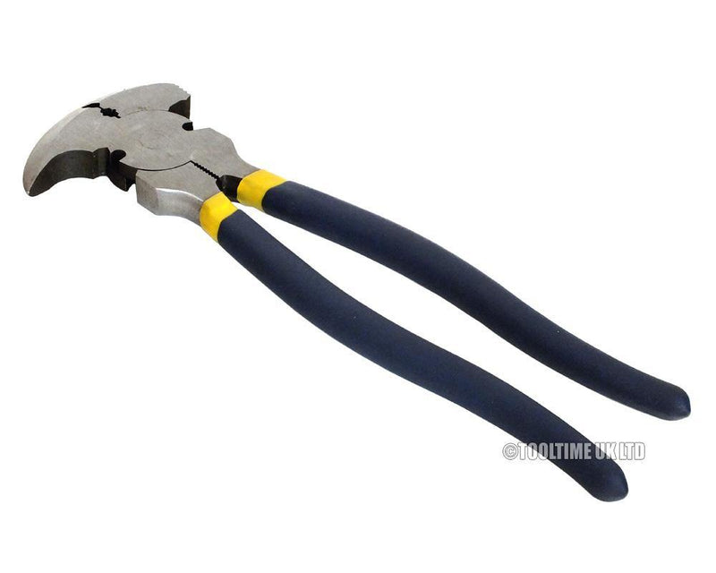 10" FENCING PLIERS NAIL HAMMER CUTTING & GRIPPING WIRE CUTTERS STAPLE REMOVER - tooltime.co.uk