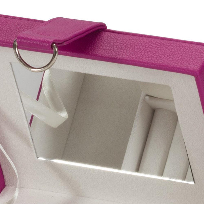 PU Leather Jewellery Box Watch & Trinket Storage Case Organiser Fushia Pink Mele - tooltime.co.uk