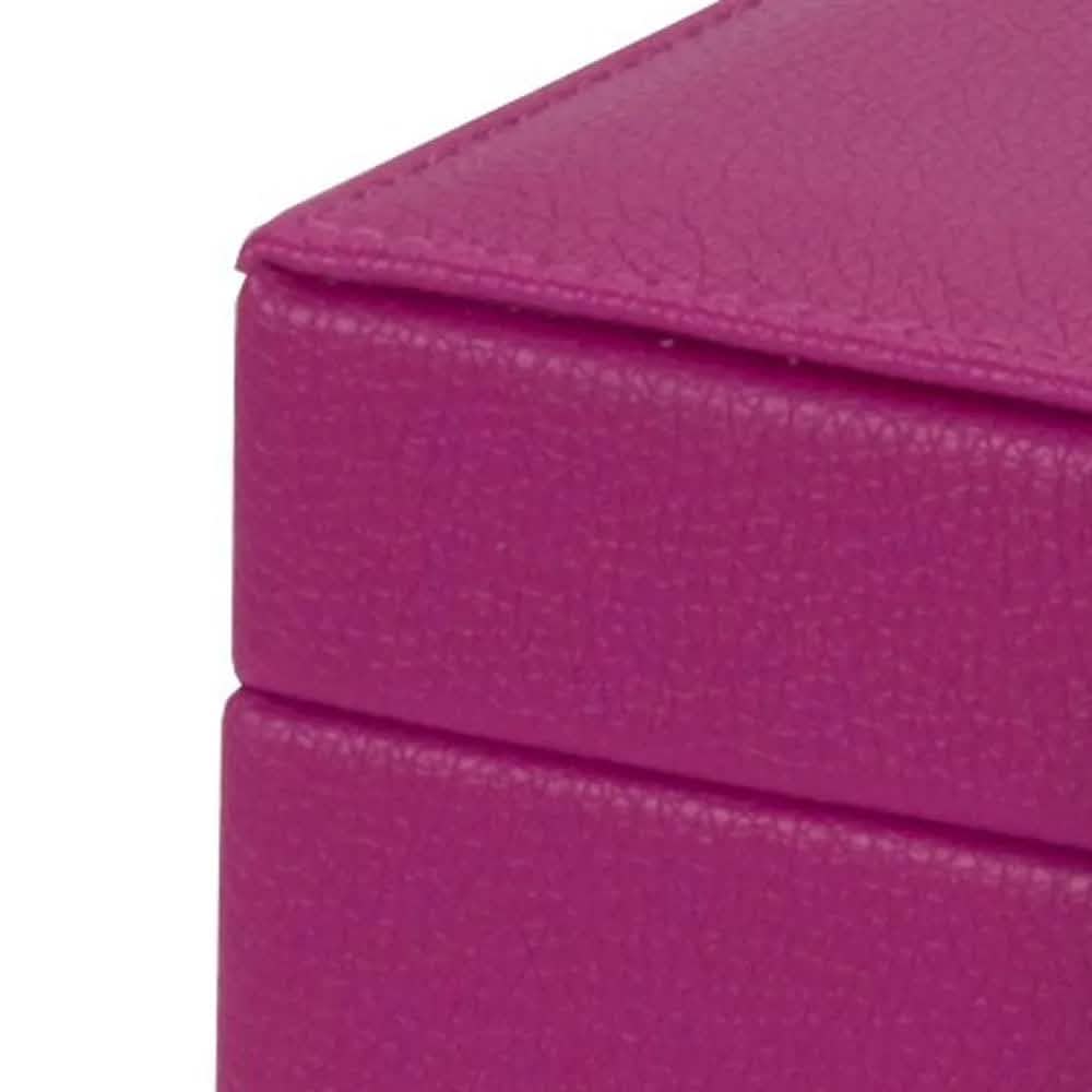 PU Leather Jewellery Box Watch & Trinket Storage Case Organiser Fushia Pink Mele - tooltime.co.uk