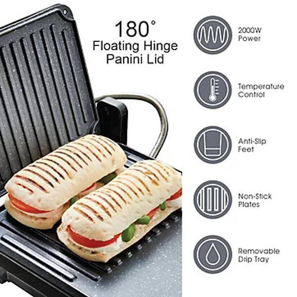 Quest 2-In-1 Grill & Griddle Non-Stick Hotplates Grilling 2000W - tooltime.co.uk