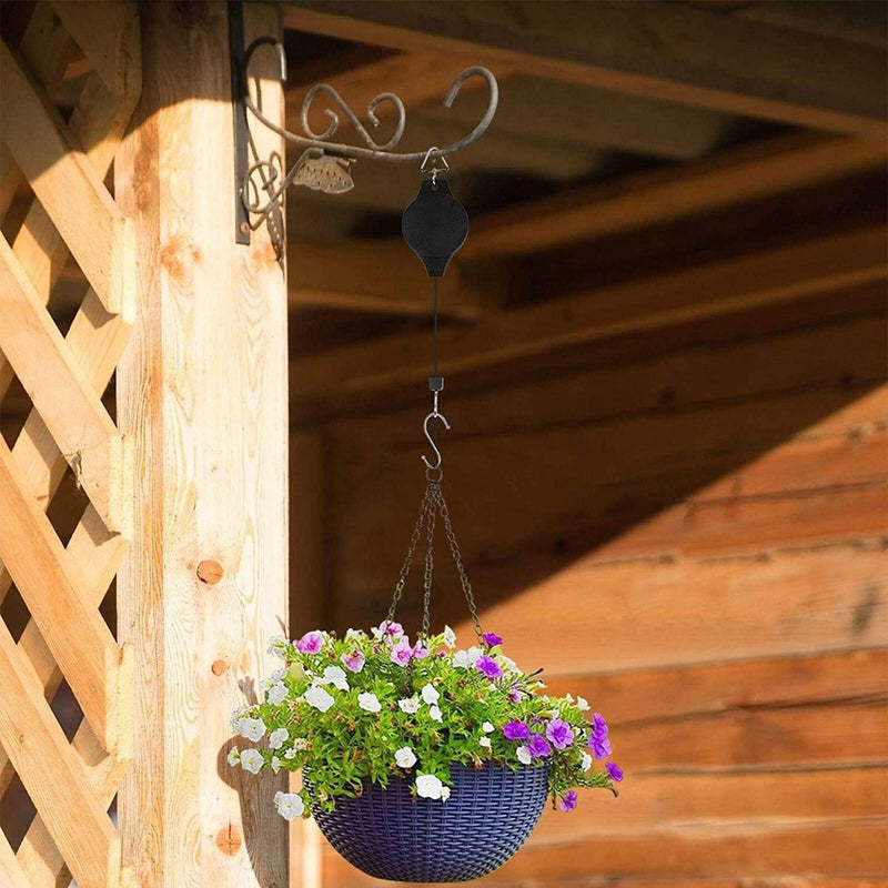 Retractable Hanging Basket Pulley with Carabiner Hooks - tooltime.co.uk
