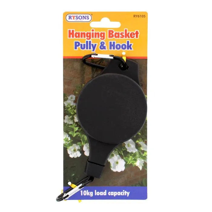Retractable Hanging Basket Pulley with Carabiner Hooks - tooltime.co.uk