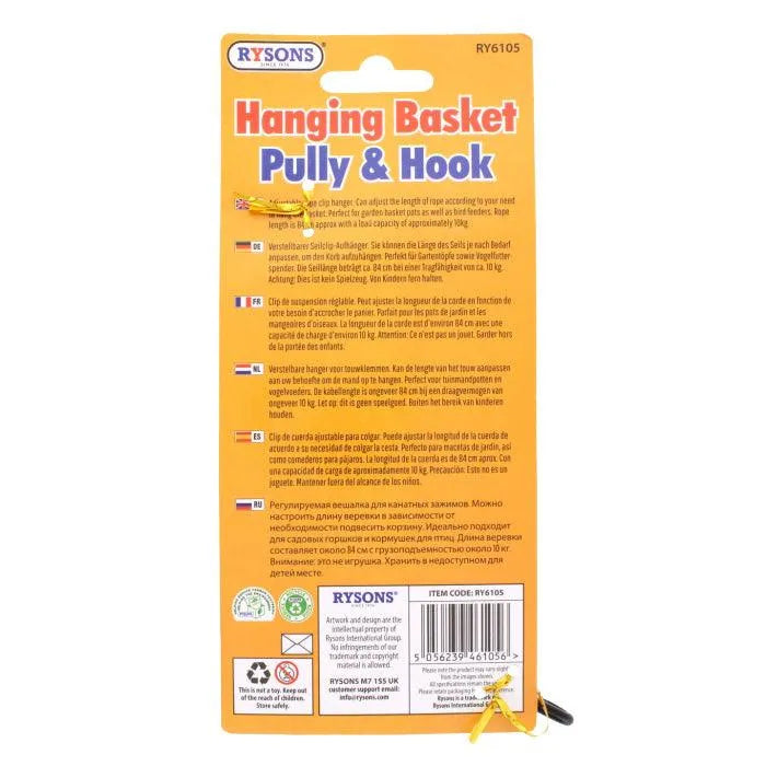 Retractable Hanging Basket Pulley with Carabiner Hooks - tooltime.co.uk