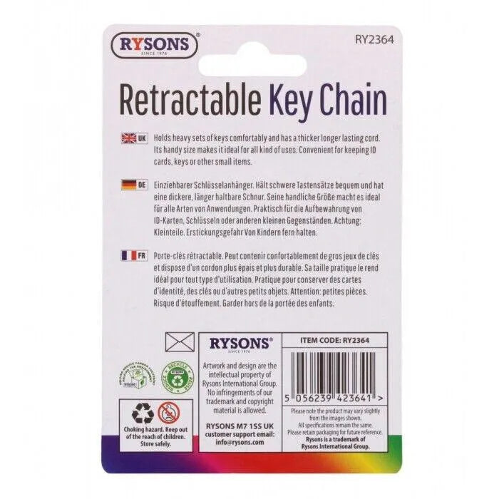 Retractable Key Chain ID Card Badge Holder - tooltime.co.uk