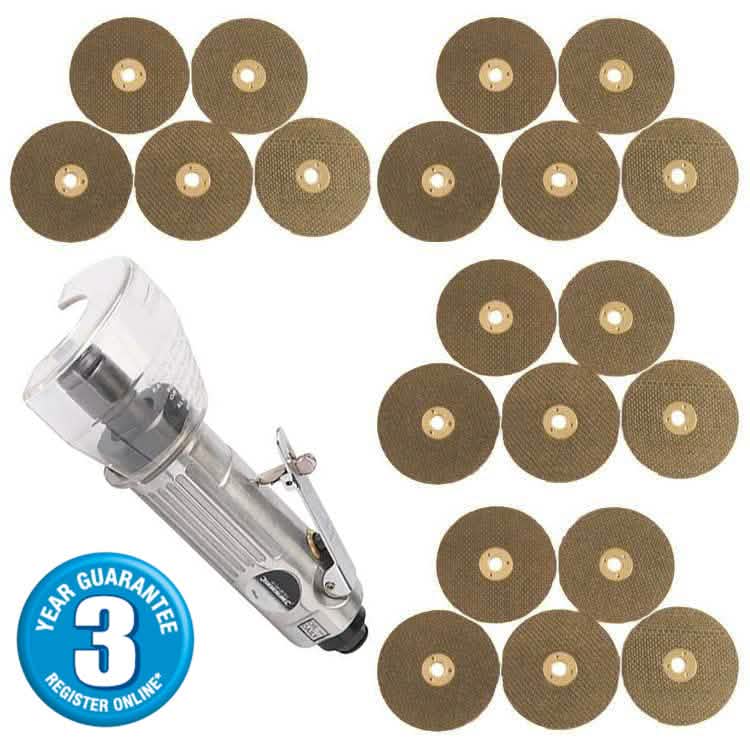 3" Air Cut Off Tool Grinder Cutter Tools + 20 Cutting Discs 3Yr Warranty