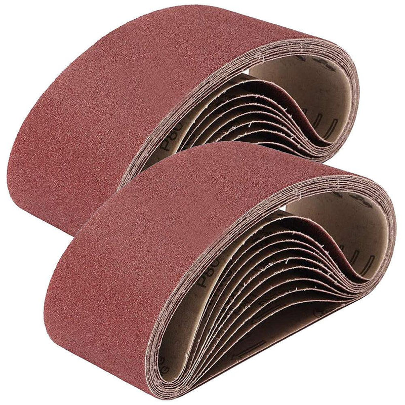 Sanding Belts 120 Grit Aluminium Oxide For 75mm X 533mm Sanders Voche (15 PACK) - tooltime.co.uk