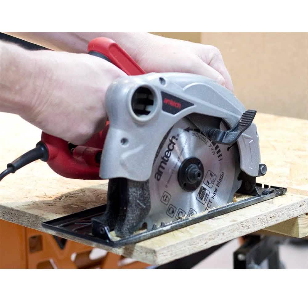 AMTECH 185MM CIRCULAR SAW 1300W 230V 0-45° BEVEL + 4 x TCT BLADES 2 YR WARRANTY - tooltime.co.uk